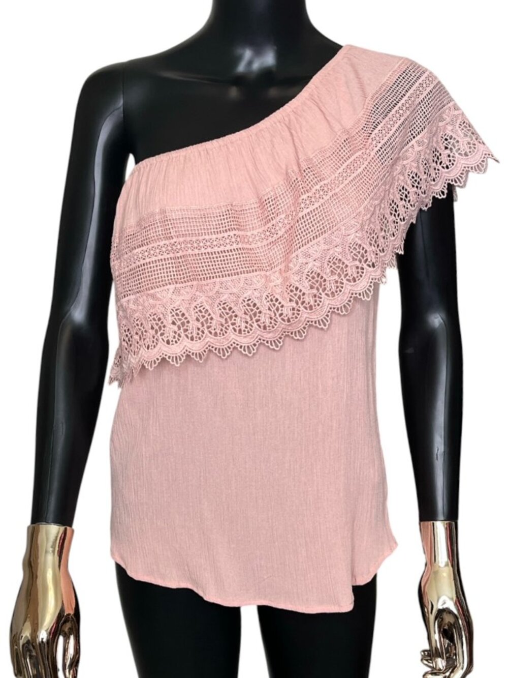 Socialite – M – Pink One Shoulder Top